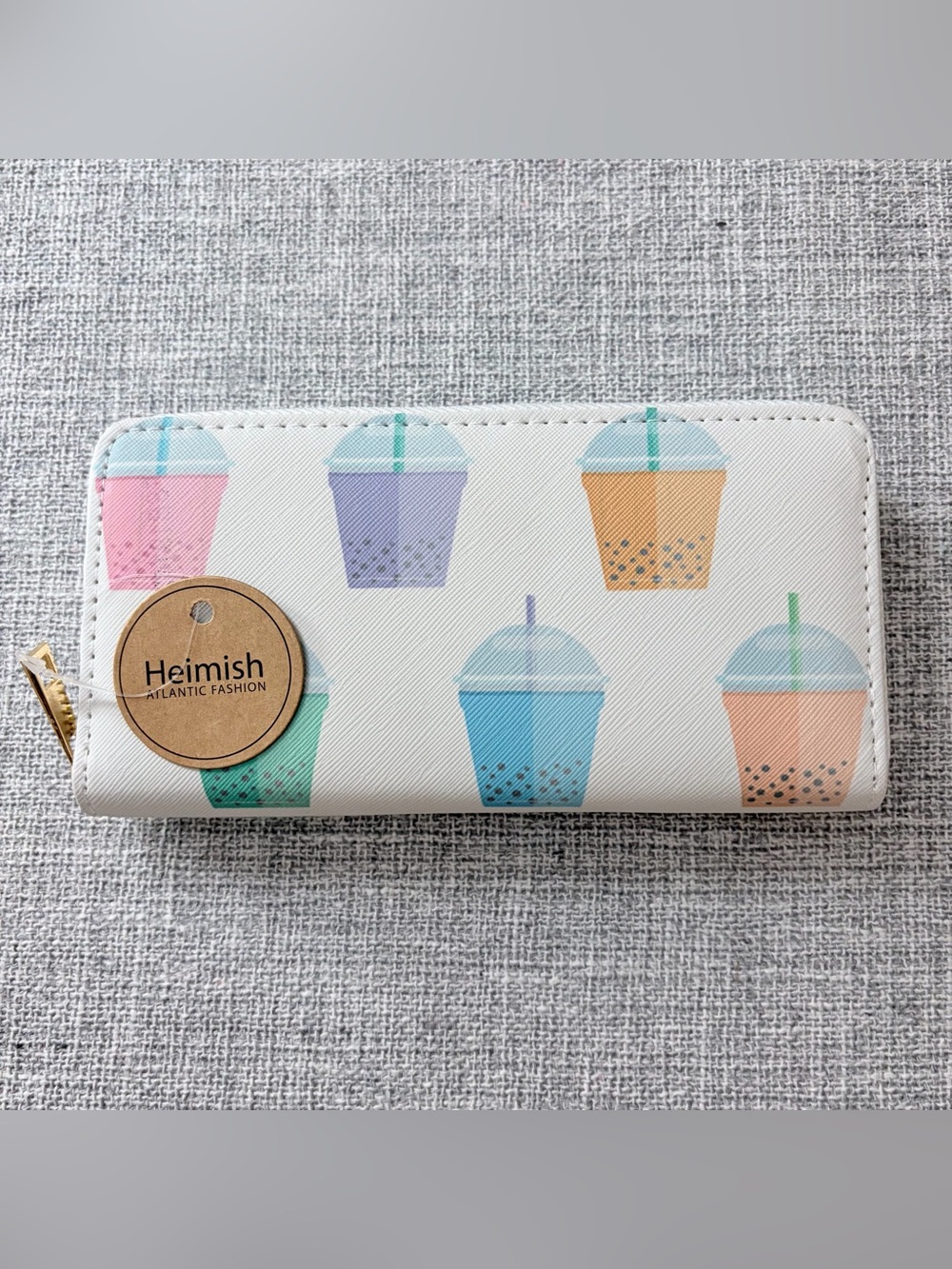 NWT Heimish Bubble | Boba Tea Print Zip Wallet